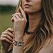 Fesciory Leather Wrap Bracelets for Women, Boho Leopard Multi-Layer Crystal Beads Cuff Bracelet Jewelry (Boho Braid(Brown))