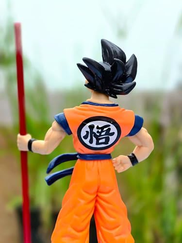 Image of Goku Action Figure with Stick 23 cm | Dragon Ball Anime Action Figure Collectibles