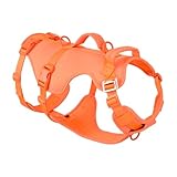 Arblina Escape Proof Dog Harness,Lightweight Full Body Harness for Walking Traning Hiking, Adjustable No Pull Orange Dog Harness with Lift Handle and 3 Leash Clip for Medium Large Small Dogs