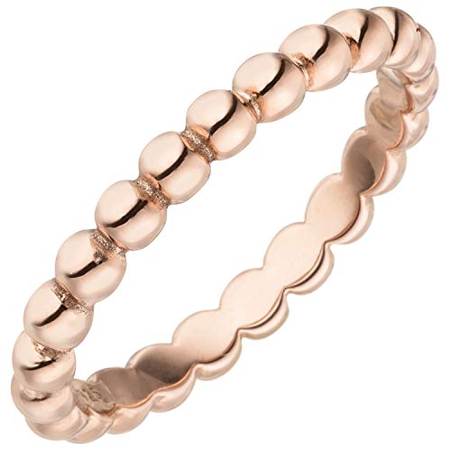 Jobo Damen-Ring Kugel-Ring aus 925 Sterling Silber rosegold vergoldet Größe 56