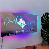 Personalized Photo Mirror LED Light Custom Couple Name Mirror Neon Signs LED Forver Love Light Up Mirror for Wall Name Night Light Custom Gift for Valentine's Day Birthday,Photo Mirror Sign-1