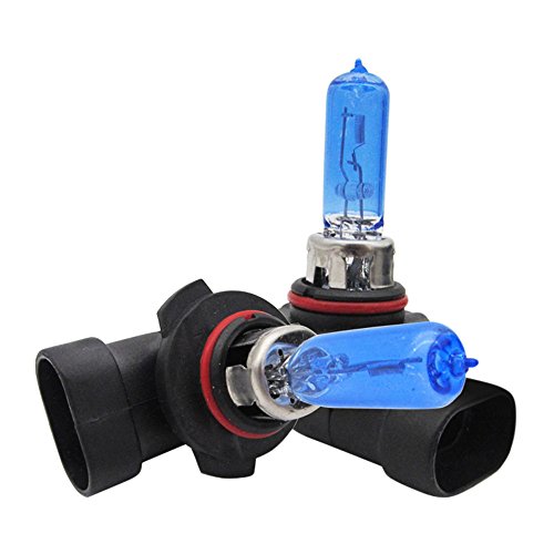 Iusun 2pcs Bright 9006 55W 12V 6000K Gas Halogen Headlight White Light Lamp Bulb Car Decorative Car Replacement Lamp Accessory