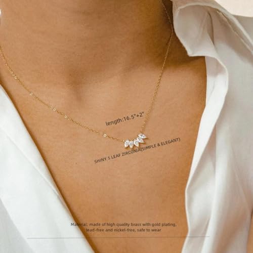 VIROMY Dainty Gold Necklaces for Women 14k Gold Plated Pendant Necklace for women Trendy Silver Long Necklace for Women Minimalist Jewelry for Women 6