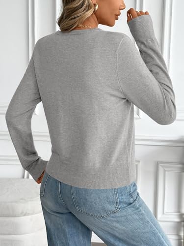 LILLUSORY Womens Cropped Cardigan Crew Neck Fall Cute Sweaters Button Down Knit Bolero Open Front Shrug for Dresses 20254