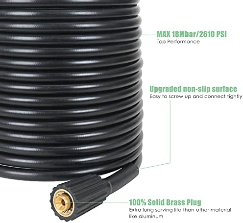 STYDDI 10M Pressure Washer Replacement Hose for Nilfisk Pressure Washer, Fits C100, C100.5, C100.7, C105, C105.7, C110, C110.3, C110.3-5, C110.4, C110.7, C120, C120.3-6, C125, C125.3-8, C120.5, C130