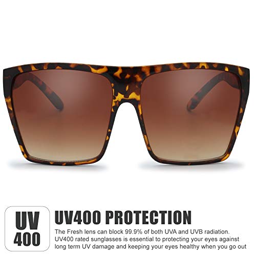 Image of The Fresh Large Oversized Fashion Square Flat Top Sunglasses - Exquisite Packaging