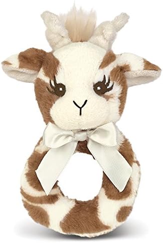 Bearington Baby Lil' Patches Plush Stuffed Animal Giraffe Soft Ring Rattle 5.5"