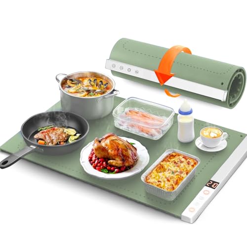 Warming Mat for Food,Food Warming Mat for Buffet,Electric Warming Tray to Keep Food Warm at Party, Silicone Heating Mat with 7 Temperature Levels& Auto Shut-Off, Food Warmers for Parties, Gatherings Warming Mat for Food,Food Warming Mat for Buffet,Electric Warming Tray to Keep Food Warm at Party, Silicone Heating Mat with 7 Temperature Levels& Auto Shut-Off, Food Warmers for Parties, Gatherings