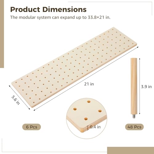 Panneau perforé en bois Homaisson pour rangement mural modulable