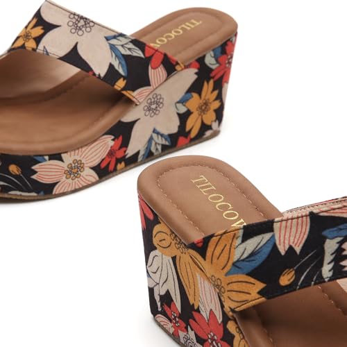 Image of Tilocow Wedge Bunion Sandals for Women Platform Slipper High Heel Wedge Flip-Flop Light Weight Ladies Shoes