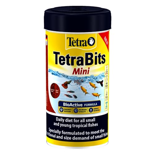 Image of Tetra Bits Mini Fish Food A Daily Diet for All Small and Young Tropical Fishes Optimal Growth of Fish and Minimal Waste Clean and Clear Water 35 Gram Pack, Granule