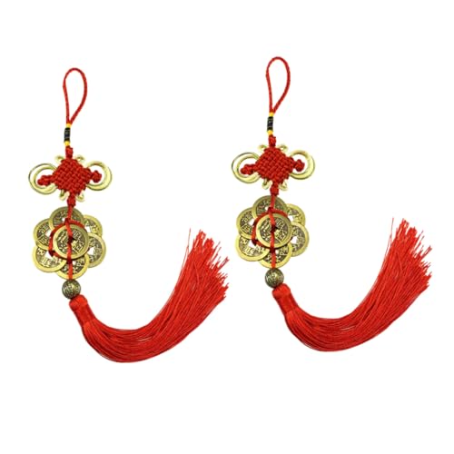 Monnaie Ancienne Feng Shui pendentif en cuivre pour rétroviseur voiture et porte
