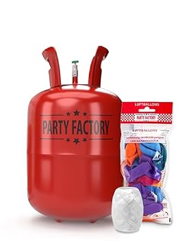 Ballongas Party Factory Helium für 30 Luftballons inklusive 30 Ballons