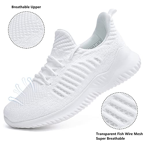 Image of Akk Womens Walking Shoes - Slip On Tennis Running Shoes Memory Foam Lightweight Work Sneakers for Indoor Outdoor Gym