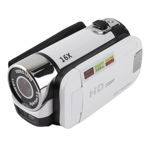 Caméscope 1080P Yunir blanc pour filmer les fêtes de famille et souvenirs de vacances