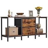 YITAHOME Mueble de TV de hasta 47 Pulgadas, Mueble de TV con 2 cajones de Tela y 2 estantes Abiertos, cómoda de 110 x 30 x 50 cm para Sala de Estar, Sala de Entretenimiento, Muebles de Dormitorio