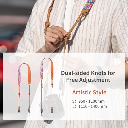 Image of PGYTECH Camera Strap Air for Mirrorless Camera Shoulder Strap Adjustable Neck Strap Light for Sony ZV-E10 for Canon G7 X (Tribal Geometric)