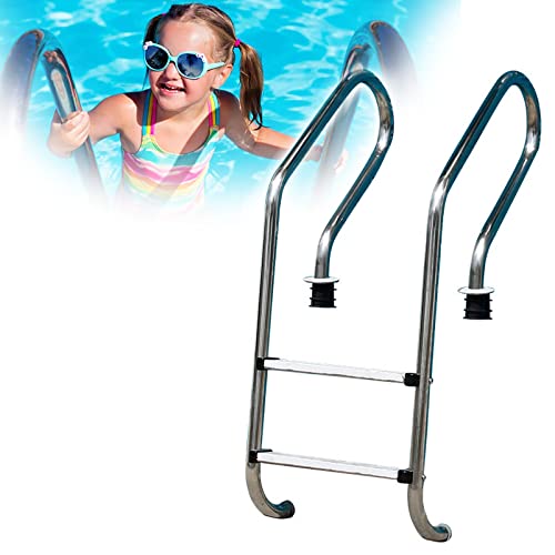 Escalera para piscina 2 peldaños acero inoxidable 304 miniatura 1