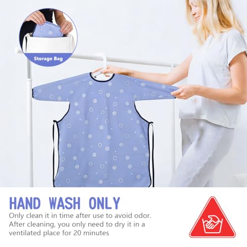 Image of SNOWIE SOFT Sleeved Bib Baby Bib with Pocket, Toddler Bib, Smock, Washable and Lightweight Waterproof Fabric, Fits Bibs for Baby 6 Months+