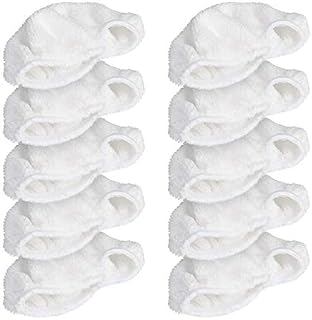 Navaris Microfibre Pads for Steam Cleaner - Set of 10 Replacement Cloths for Navaris Handheld Steamer 49454 - Washable Wipes for Floor, Wall, Cleaning
