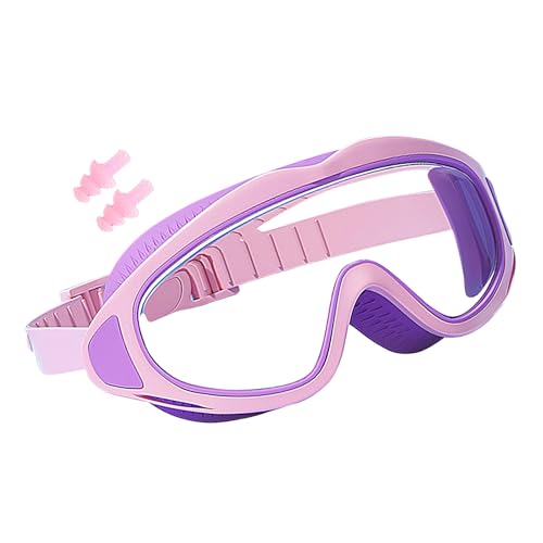 子供用スイミングゴーグル - 防水耳栓付きダイビングゴーグル - 曇り止め UV保護 水泳用アイウェア 漏れ防止 ウォータースポーツメガネ 対象年齢2~16歳