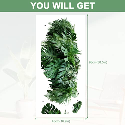 Tropical Green Leaves Wall Decals Jungle Green Palm Realistic Plants Wall Stickers For Living Room Kids Room Bedroom Playroom Decor #TOP6