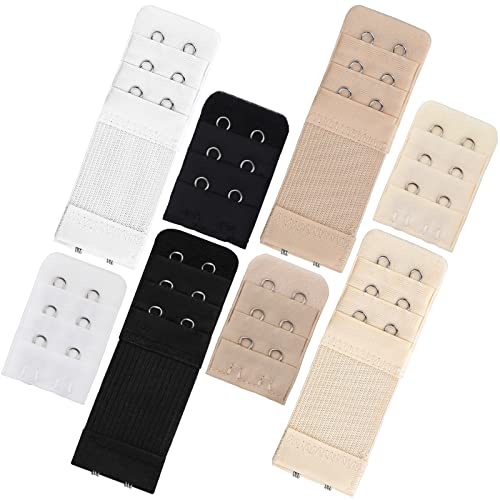 Bighan 8 Piezas Extensor Sujetador, Correa de Extensión del Sujetador 3 filas 2 ganchos, cómodo y elástico Extensor de Sujetador, Adecuado para mujeres