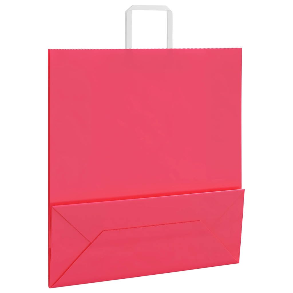 Torby papierowe 50 szt. z różowymi uchwytami 45x17x48 cm na prezenty