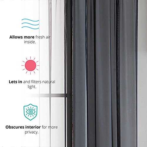 Hlc.me Black Sheer Voile Window Treatment Rod Pocket Curtain Panels For Bedroom And Living Room (54 X 84 Inches Long, Set Of 2) #TOP2
