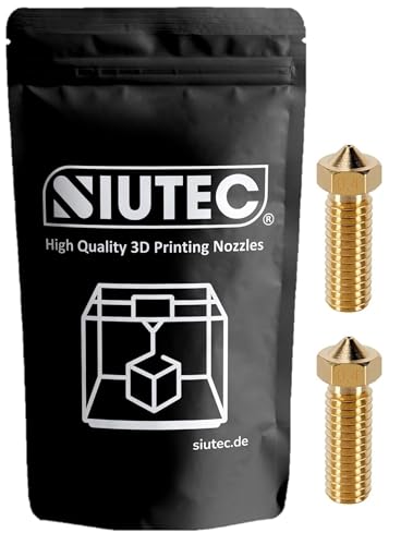 SIUTEC® Bocal para vulcão de 0,4 mm, latão e latão, 2 unidades para filamento de 1,75 mm, Sidewinder X1/X2, Genius/Genius Pro, Vyper, Kobra Max, Super Racer, V400, Little Monster