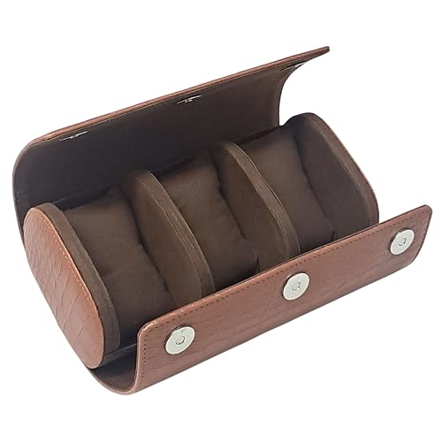 Image of essart Luxury Watch Storage Case - Premium Leather Organizer Box for Exclusive Timepieces, Elegant Display & Protection for Collectors (WR-1013-Croco-Tan)