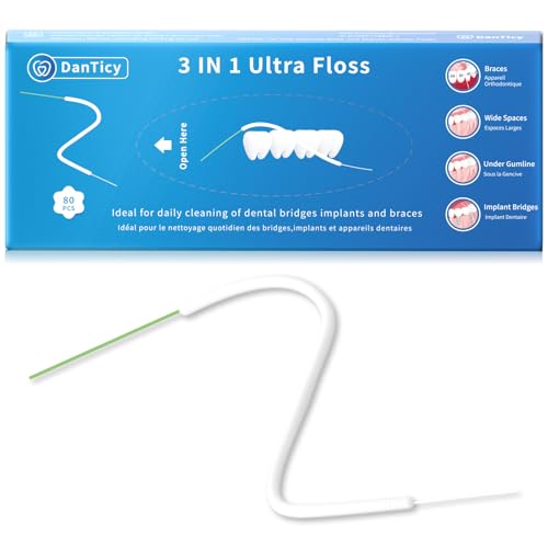 Fil dentaire pour braces DanTicy de qualité supérieure avec fil spongieux intégré