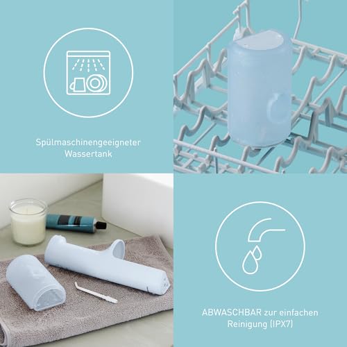 Panasonic Series 300 Munddusche EW-DJ27-A303, Zahndusche, Munddusche kabellos, 200 ml, IPX7, 4 Standarddüsen, 5 Wasserdruckstufen, Reisezubehör, Eisblau – Bild 7