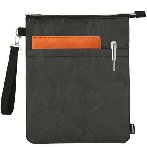 Capas para livros com zíper, bolsa protetora à prova d'água para livros de capa dura, estojo de transporte/bolso frontal e alça para amantes de livros, leitores do Dia das Mães, papel Tyvek, 1 peça