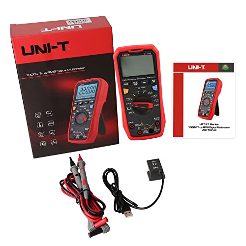 Uni-T Digital Multimeter Ut161B, True Rms 6000 Counts 1000V Ac/Dc Ncv, Measures Voltage Current Resistance Capacitance Frequency Duty Cycle, Tests Diodes Transistors #TOP7