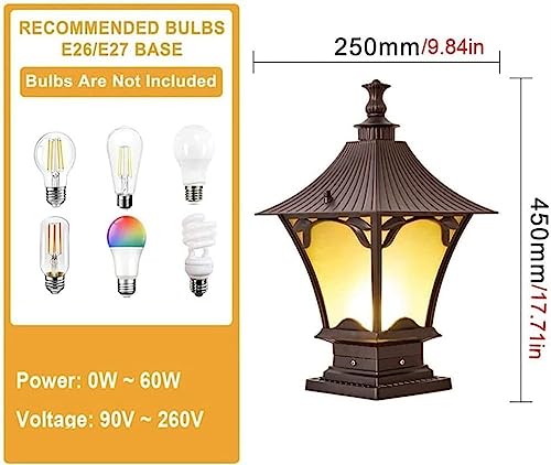 Applique murale extérieure étanche luminaire lanterne marron pour porche