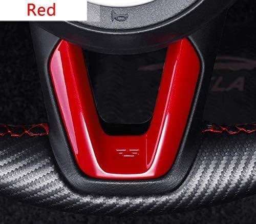 AJLOTMO Red Sport Carbon Fiber Emblem Print Interior Steering Wheel Trim Compatible with Mazda 3 6 CX-4 CX-5 CX-9 (Steering Wheel Trim)
