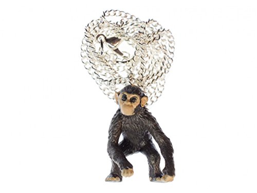 Collier singe de la jungle 3D résistant en caoutchouc Miniblings fait main