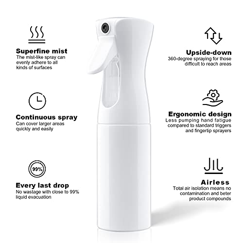 Foto von Mabox Sprühflasche Haar, 200ml Kontinuierliche Ultra Fine Mist Wasserflaschens, nachfüllbare Sprühflasche mit feinem Nebel für Haarstyling, Bügeln, Reinigen, Beschlagen, Garten und Hautpflege