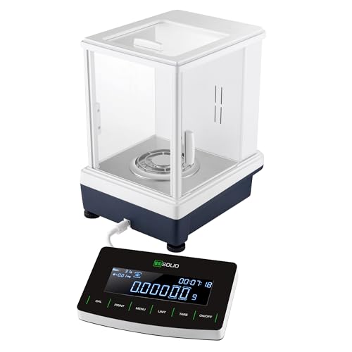 U.S. Solid Semi-Micro Analytical Balance, 31g x 0.01mg / 120g x 0.1mg, 0.00001g Readability, RS232 & USB, g/mg/oz/ct/lb/gn/ozt/DWT, Aluminum Alloy Body, Removable VA Touchable LCD Display