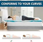SakuraHome 2 Inch Memory Foam Mattress Topper, Soft Gel Infused Mattress Pad, Bed Topper, CertiPUR-US Certified, Queen Size