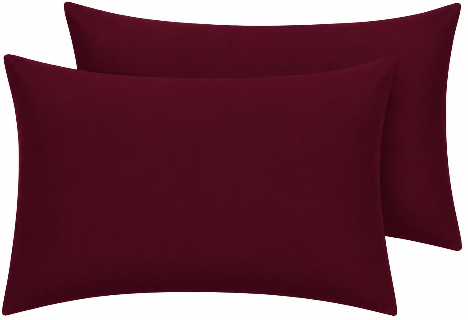 NIGHTZONE Pillowcase Pack of 2 Housewife Luxury Percale Pillowcase 50x75cm 100% Polycotton Plain Dyed Pillow Cases (50 x 75 cm, Wine)