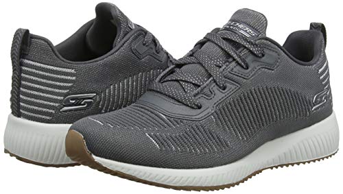 Tênis Bobs Squad - Glam League, Skechers, Feminino, Cinza Escuro/ Prata, 36