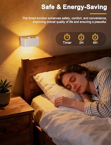 Lámpara de pared LED para escaleras y dormitorio con batería de 5200mAh 6