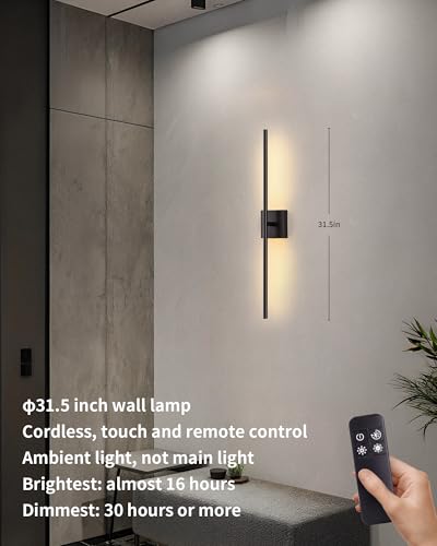 KDG Wireless 7000mAh Rechargeable Battery Operated LED Wall Lamps for Home Black  
KDG Night Light with Remote Control W 
