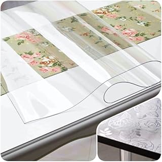 Clear PVC Table Protector Embossed Made to Measure (Available in (Transparent, 50x70 cm)