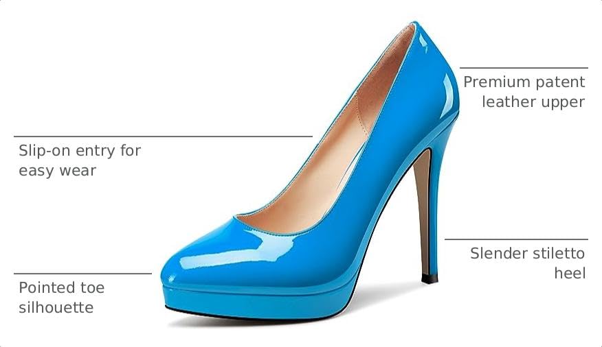 Image of Castamere Womens High Heels Platform Pumps Slip-on Stilettos 12CM Heel Office Dress Shoes