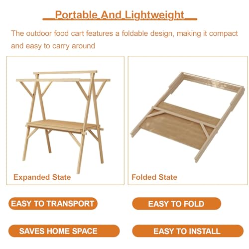 Carrito de vendedor portátil plegable para mercados y eventos 5