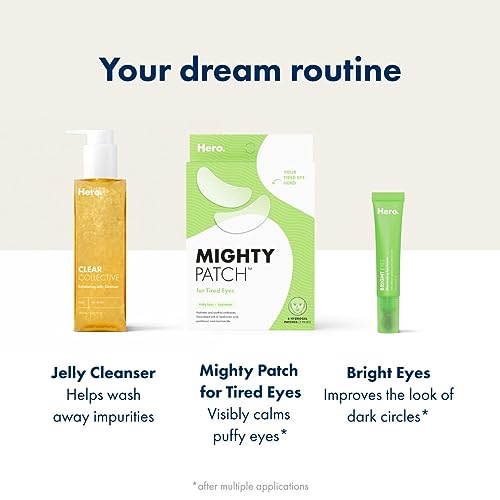 HERO COSMETICS Mighty Patch™ para adesivos de olhos cansados - adesivos de hidrogel calmantes - desp
