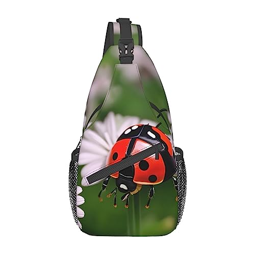 Sac à dos à bandoulière imprimé coccinelle noir pour homme et femme